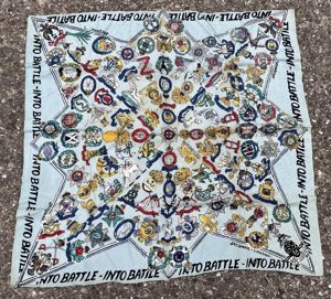 Wartime Jacqmar Scarf ' Into the Battle '.