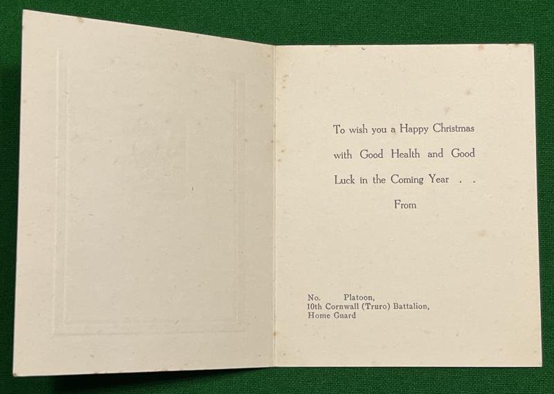 10th Cornwall ( Truro ) Battalion Home Guard Christmas card. — image 2