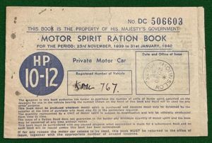 Motor Spirit Ration Book.