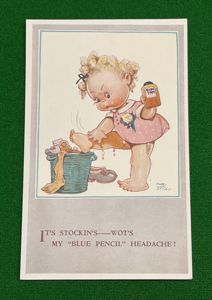 Comic postcard - Censor/Stockings.