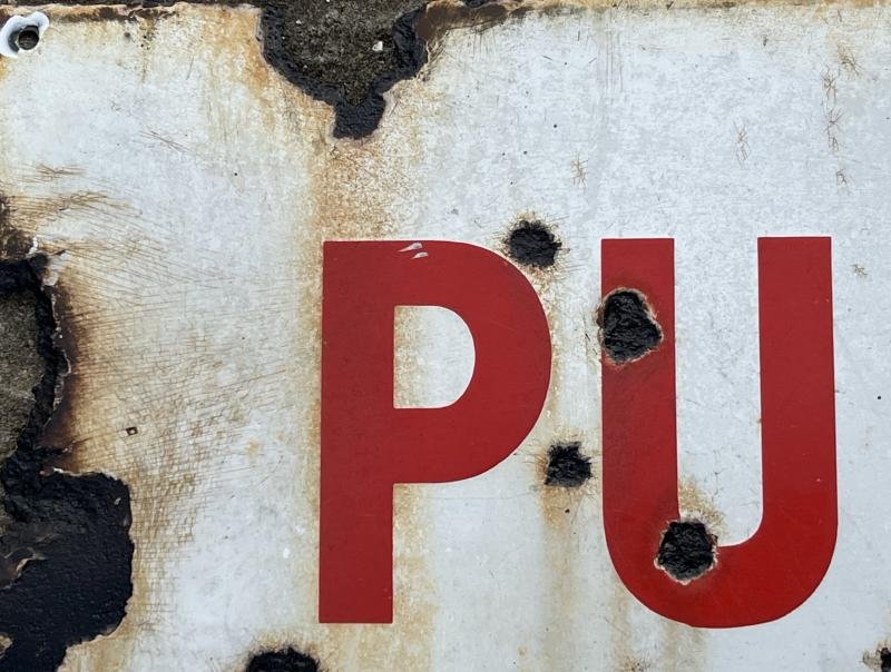 Public Shelter Enamel sign. — image 3