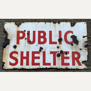 Public Shelter Enamel sign.