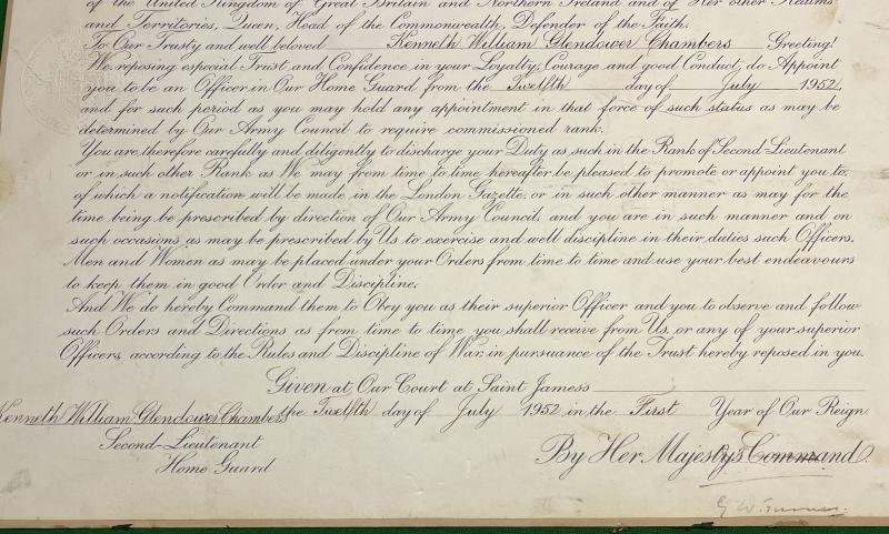 2nd Phase Home Guard Commission Document. — image 2