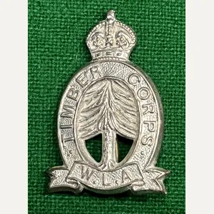 WW2 WLA Timber Corps silver plated official badge.