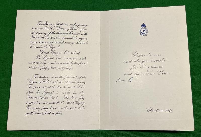 1941 Christmas Card with a Churchillian/Naval theme. — image 2