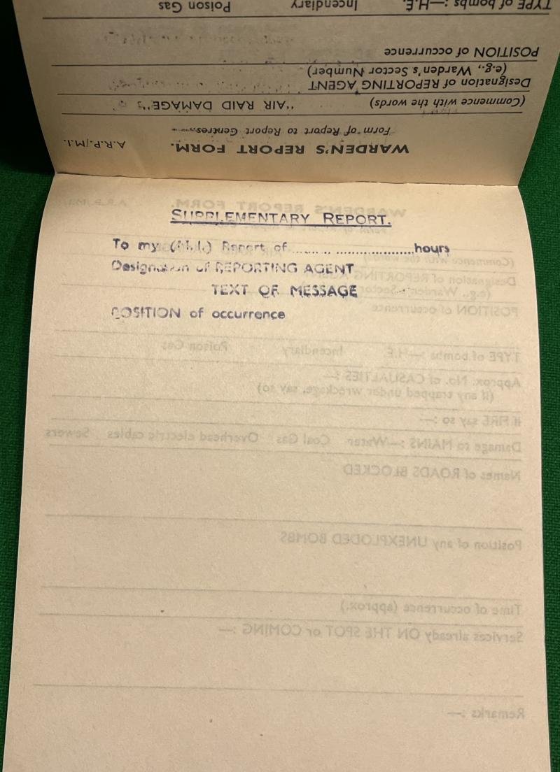 ARP Warden's Report Form Pad. — image 3