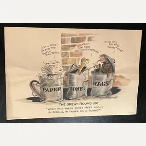 Ministry of Supply Salvage Poster: The Great Round Up.