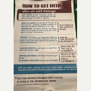 How to Get Help after air raid damage poster.