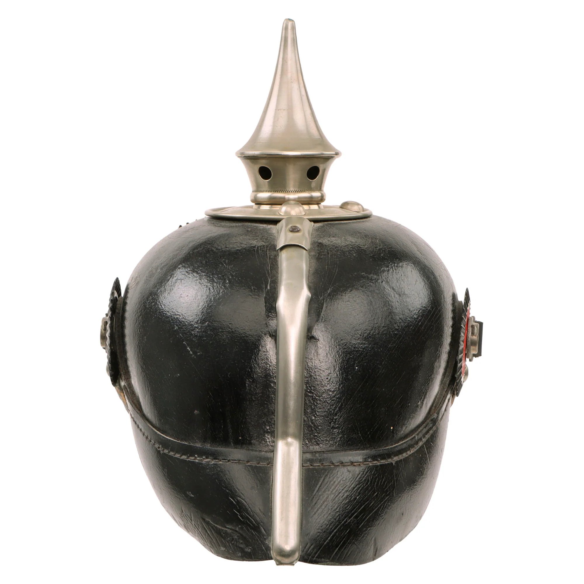 Original German WWI Kingdom of Württemberg M1891 Silver Pioneer EM/NCO Pickelhaube Spiked Helmet with Original Cockades - Size 54 — image 6