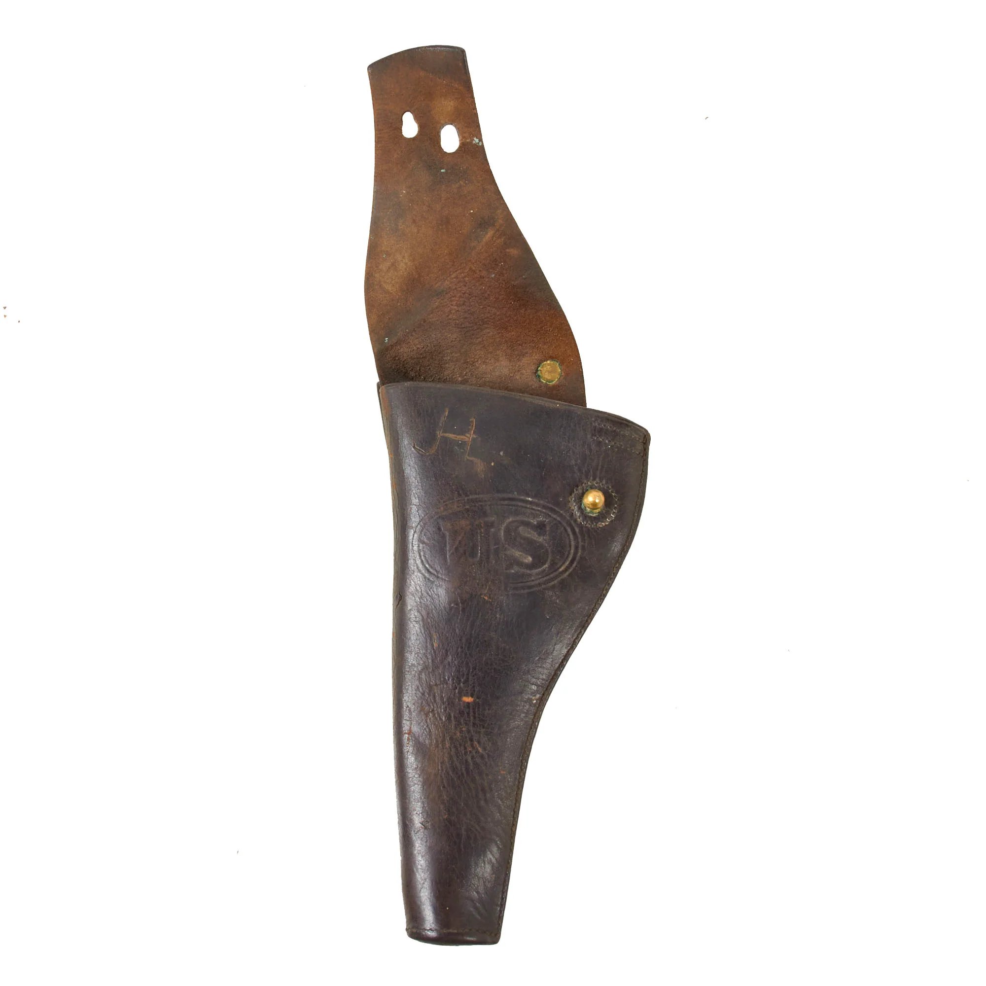 Original U.S. Army Model 1881 Leather Cavalry Holster for Artillery Length Colt SAA or S&W Frontier Revolvers — image 3