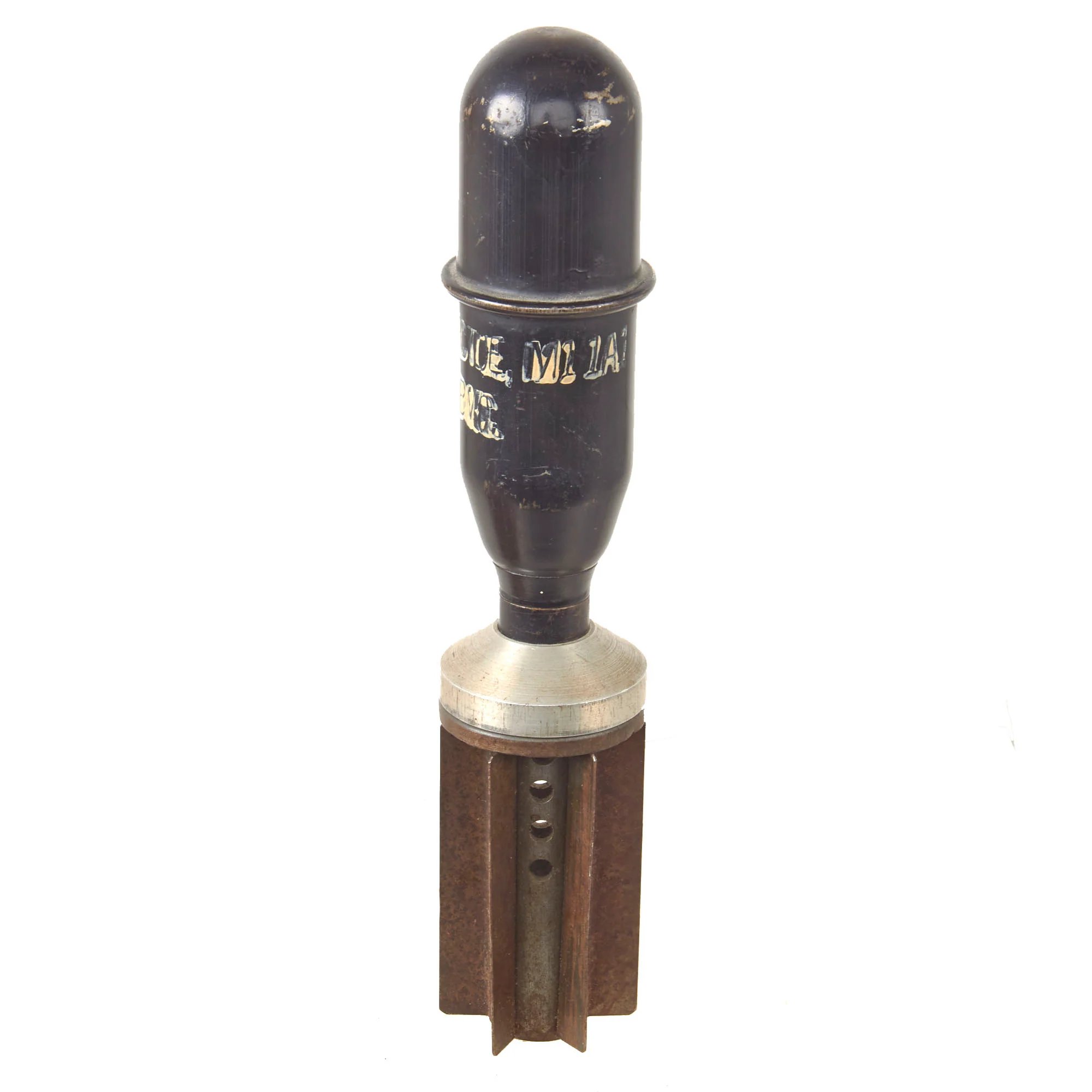 Original U.S. Inert M11A1 Practice Anti-Tank Rifle Grenade with Possibly Experimental or Shop-Made Mortar Adapter — image 6