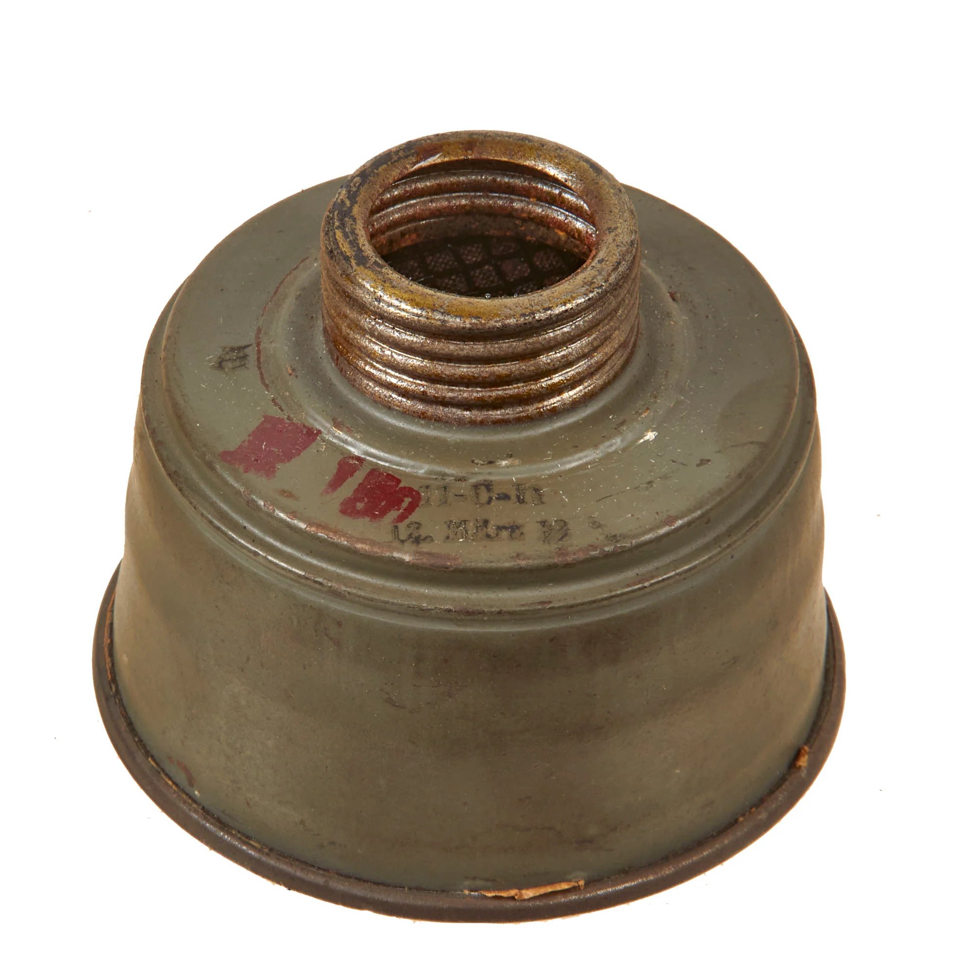 Original Imperial German WWI M1917 Ledermaske Gas Mask in Gummimaske Canister with Replica Carrying Strap — image 13