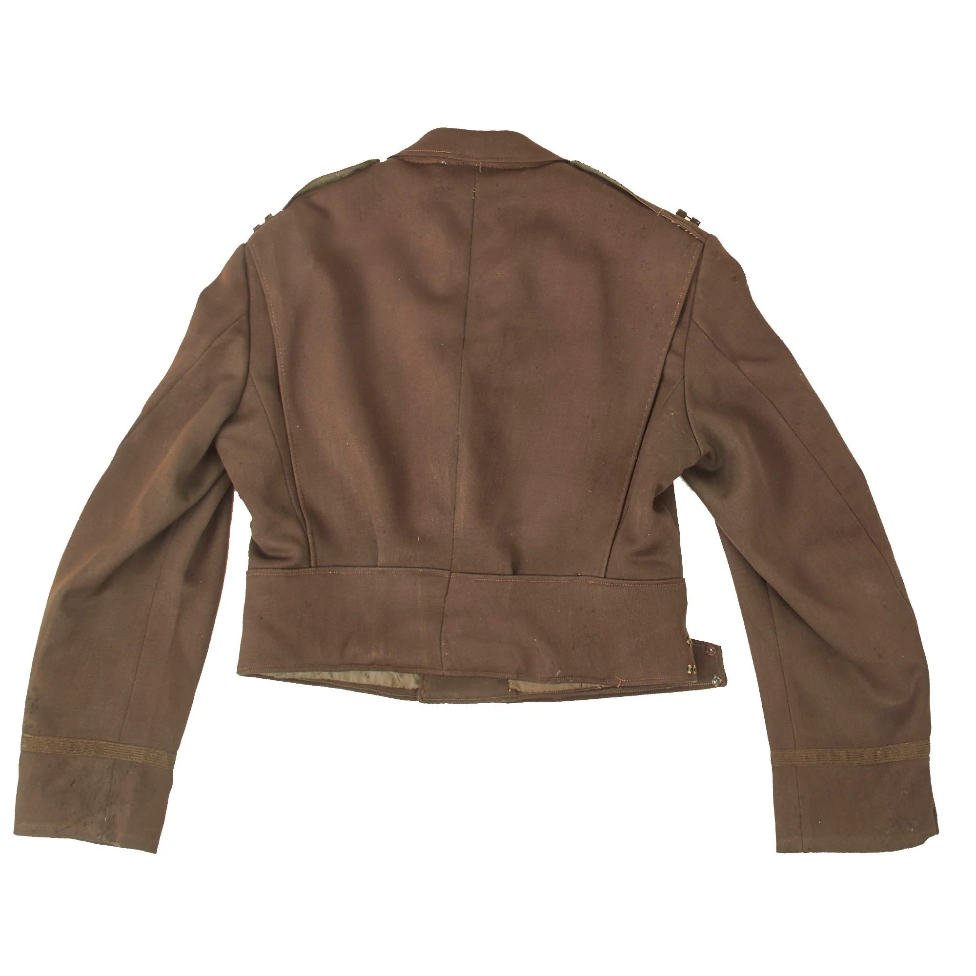 Original U.S. WWII 'Fighting 6th' 6th Mechanized Cavalry Group Captain's Custom Uniform Jacket with Bullion Patch and Piped Officer's Garrison Cap with Enameled DI — image 10