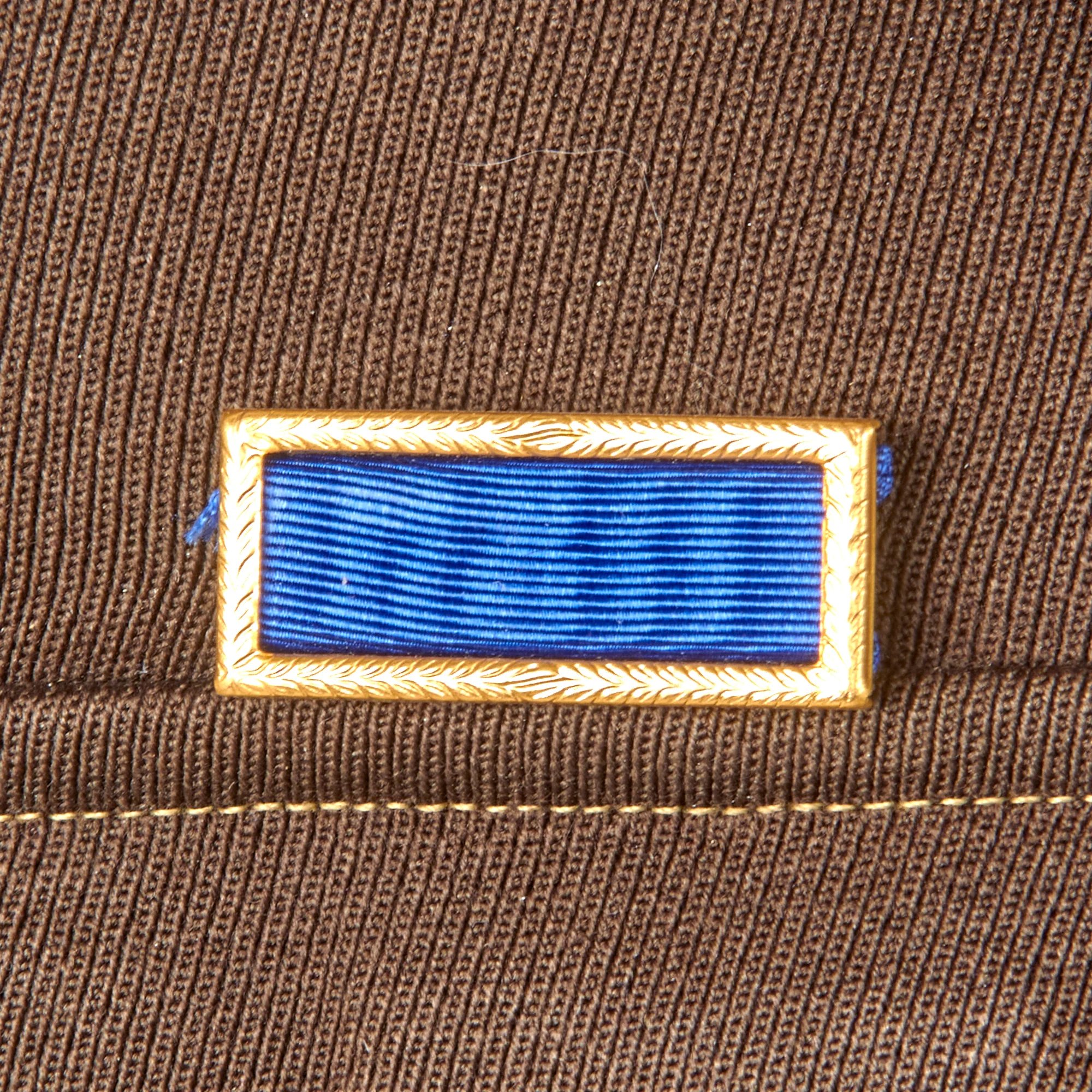 Original U.S. WWII 'Fighting 6th' 6th Mechanized Cavalry Group Captain's Custom Uniform Jacket with Bullion Patch and Piped Officer's Garrison Cap with Enameled DI — image 17