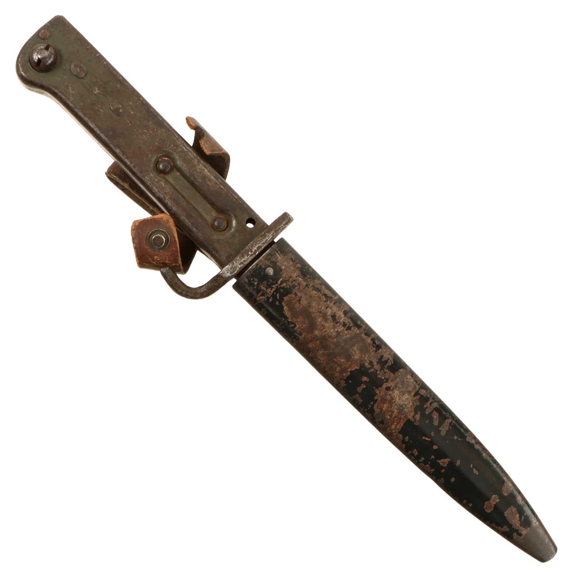 Original German WWI Steel Hilt 5 1/4' Blade Ersatz Bayonet Fighting Knife Combination with Scabbard - Carter Type EB2 — image 3