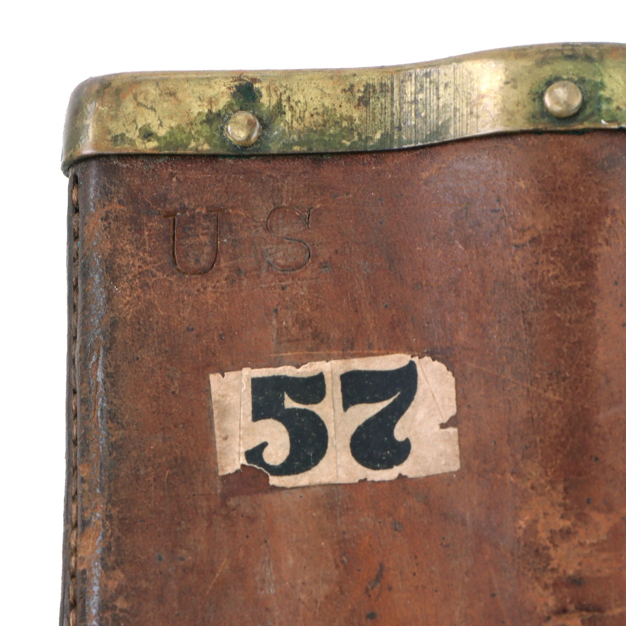 Original U.S. Indian Wars Era Model 1873 Entrenching Tool Knife with U.S. Marked Leather Scabbard — image 7