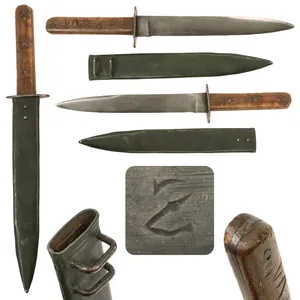 Original WWI Austro-Hungarian Fighting Knife by Zeitler with Steel Scabbard