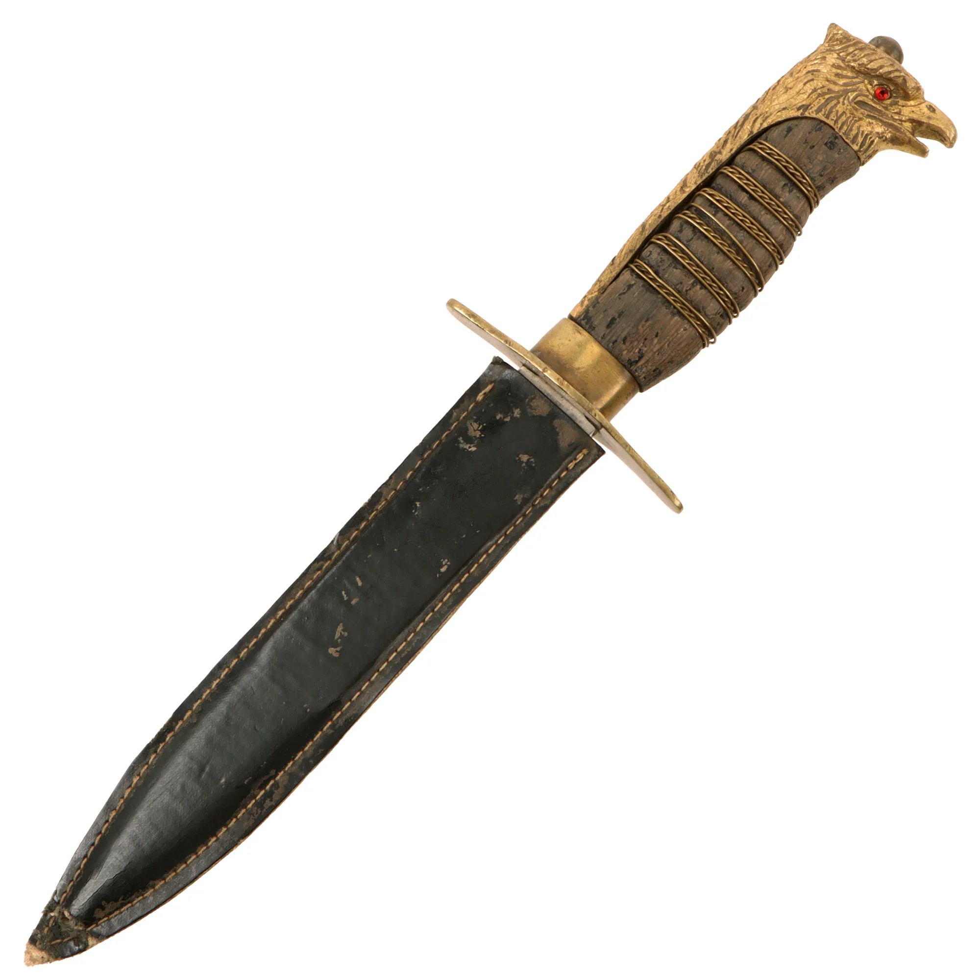 Original Italian WWII Fascist Youth GIL Cadet Dagger with Wood Grip and Oilcloth Sheath — image 4