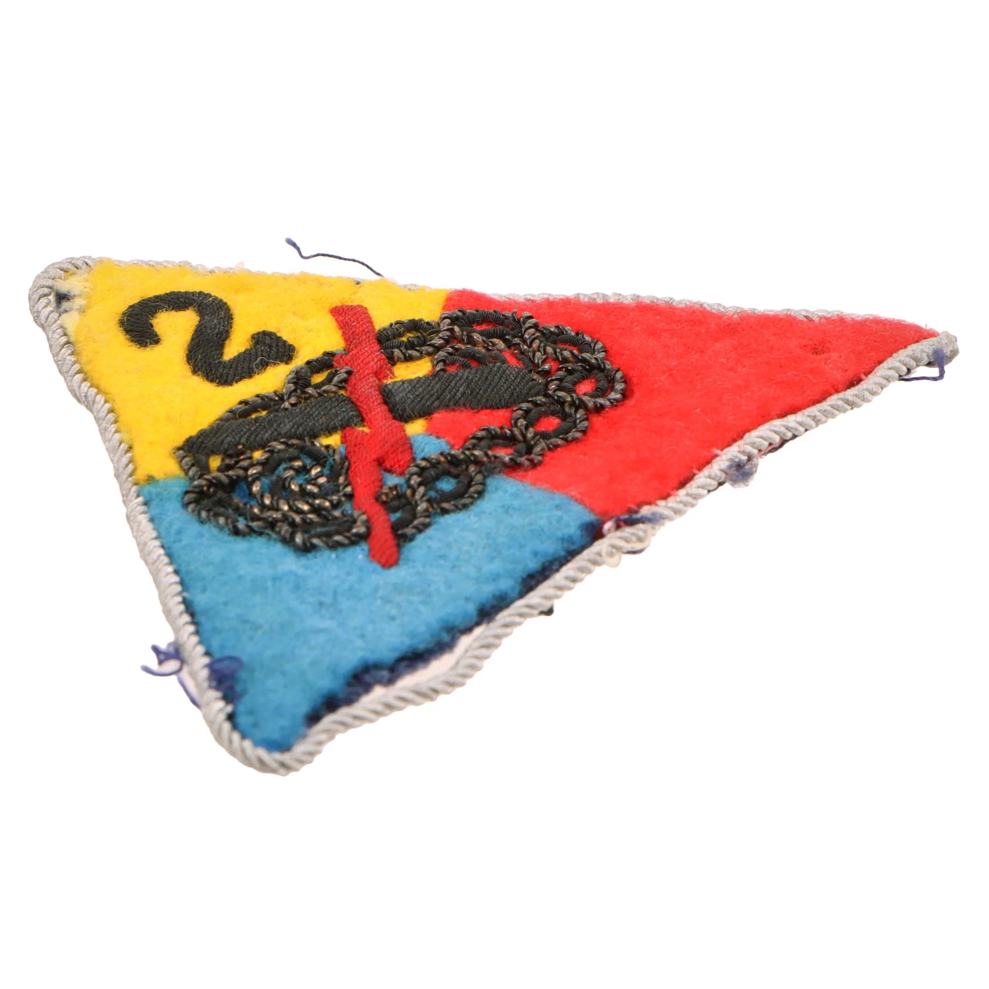 Original U.S. WWII German Occupation-Made 2nd Armored Division Patch with Bullion Construction — image 3