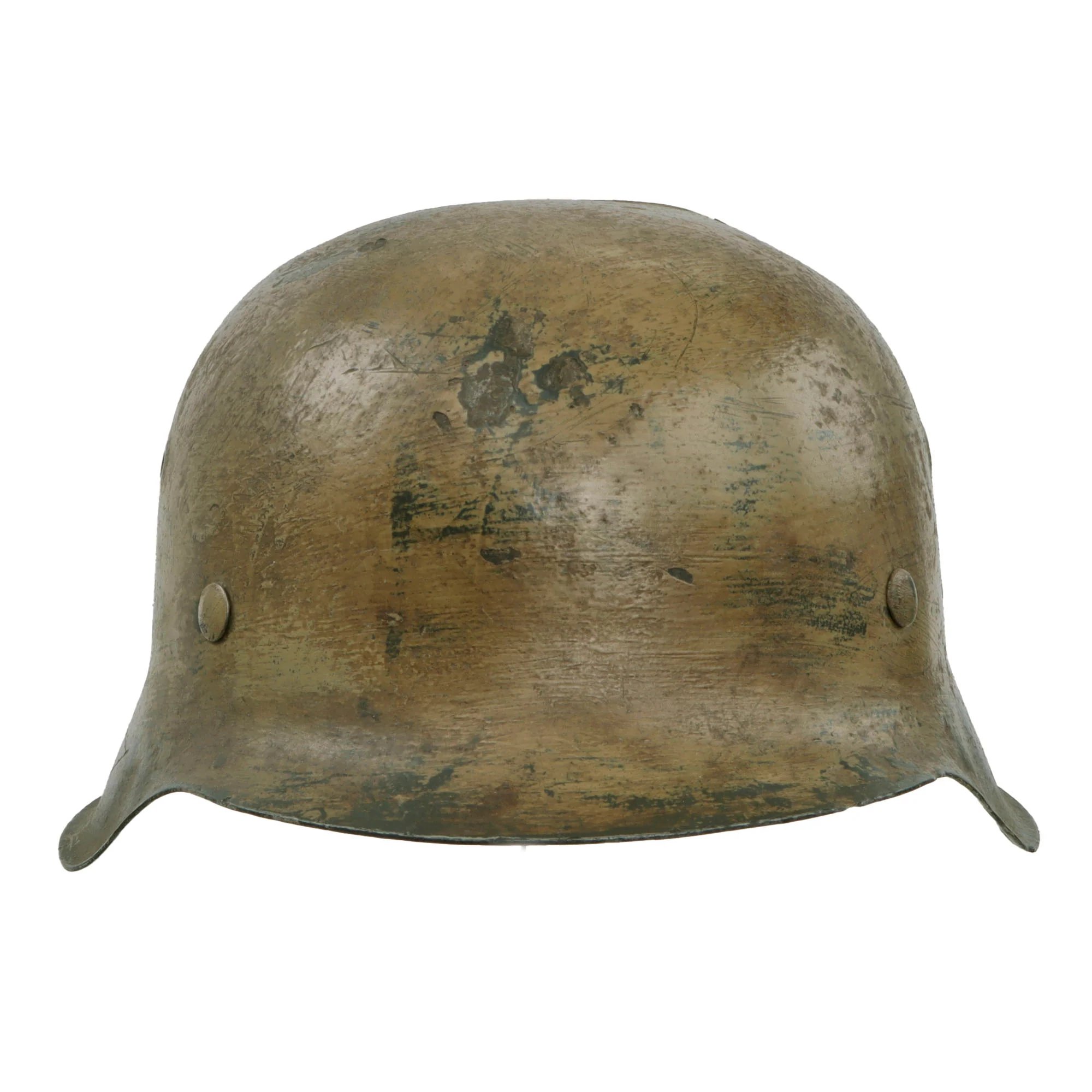 Original German WWII Refurbished Sand Camouflage M42 Helmet with High Quality Replica Liner - Stamped ckl64 — image 4