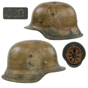 Original German WWII Refurbished Sand Camouflage M42 Helmet with High …