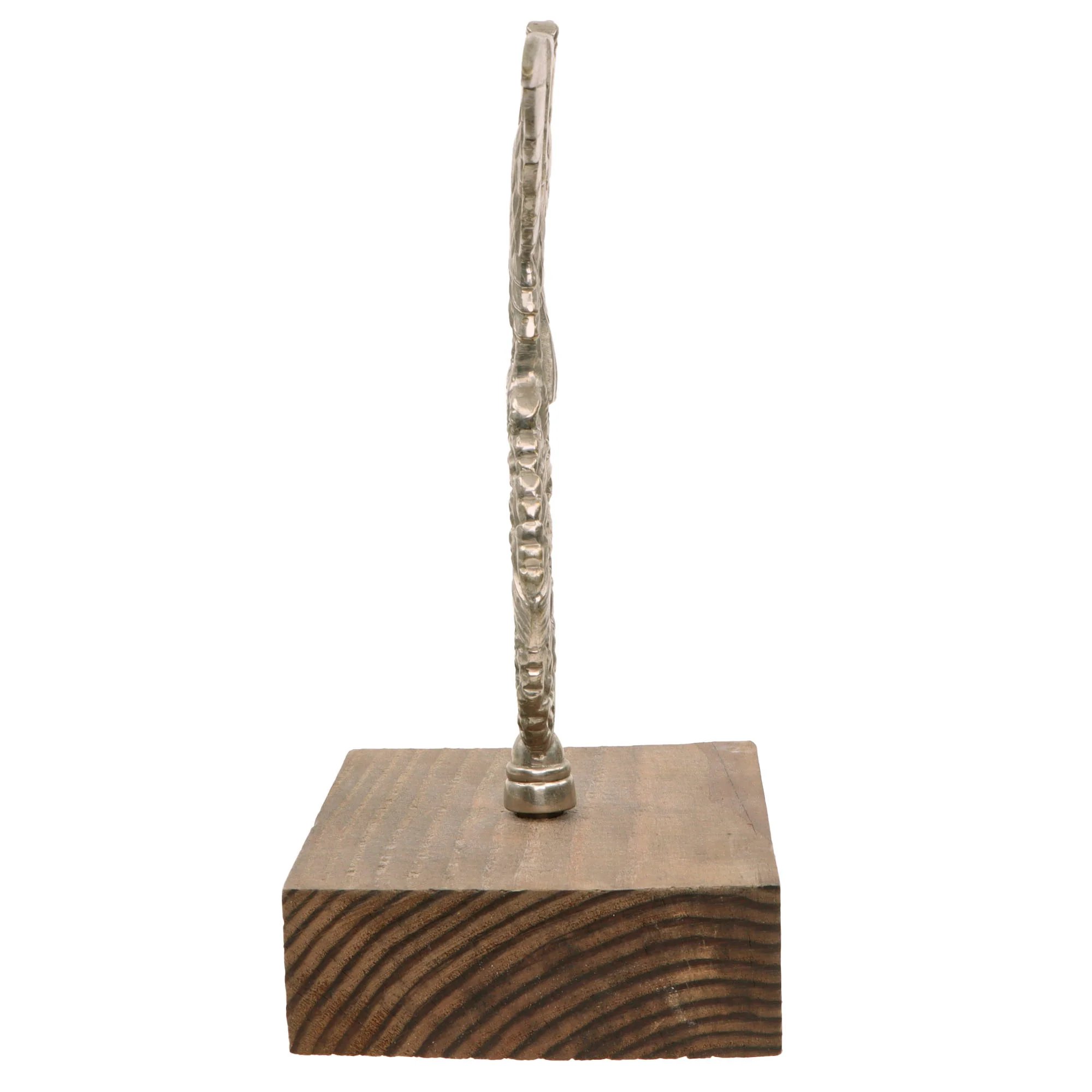 Original German WWII NSDAP National Socialist Party First Pattern Flag Pole Finial 'Topper' with Wood Stand - Plated Brass — image 5