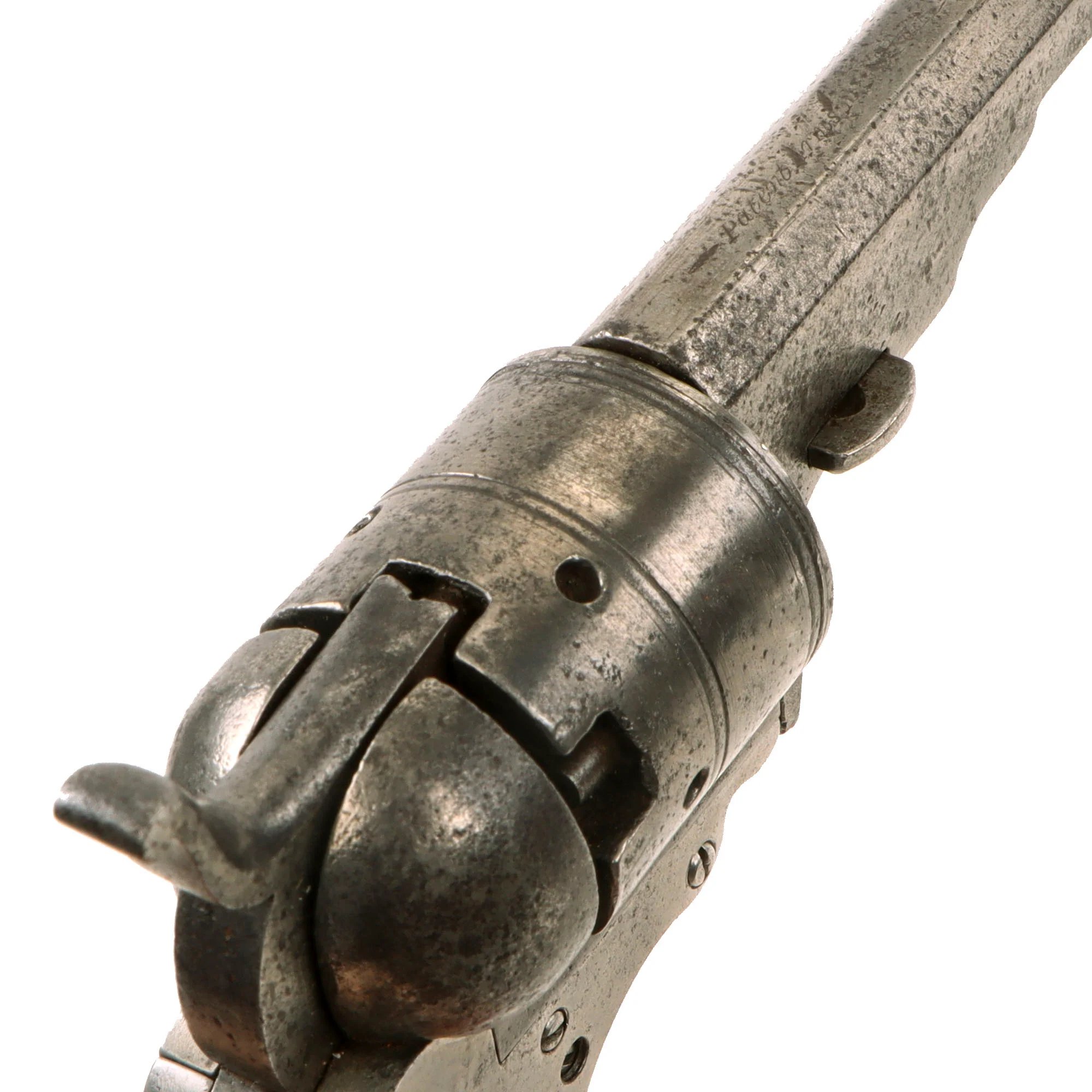 Original U.S. Scarce Colt No.1 Pocket Model 'Baby' Paterson Revolver Serial 49 with 4 1/2' Barrel and Figured Wood Grip - Only 500 Made - Circa 1838 — image 16