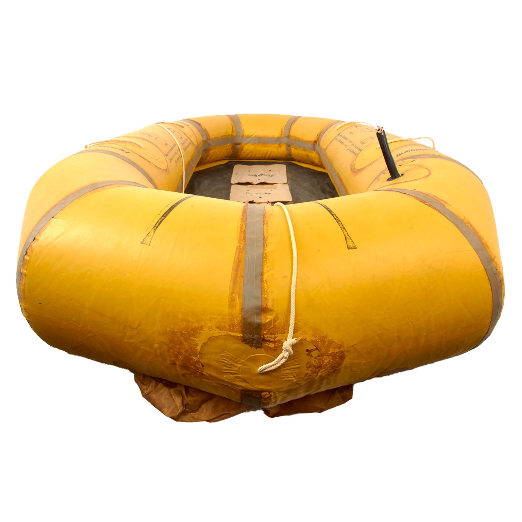 Original German WWII Unissued Luftwaffe Einmannshlauchboot Rubber Survival Dinghy Single Person Inflatable Boat by Klepper-Werke of Rosenheim with Collapsible Oar, Emergency Petrol & Water Canteens and Other Accessories — image 10
