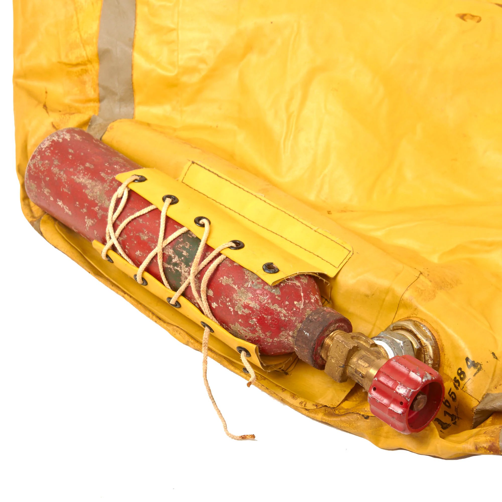 Original German WWII Unissued Luftwaffe Einmannshlauchboot Rubber Survival Dinghy Single Person Inflatable Boat by Klepper-Werke of Rosenheim with Collapsible Oar, Emergency Petrol & Water Canteens and Other Accessories — image 19