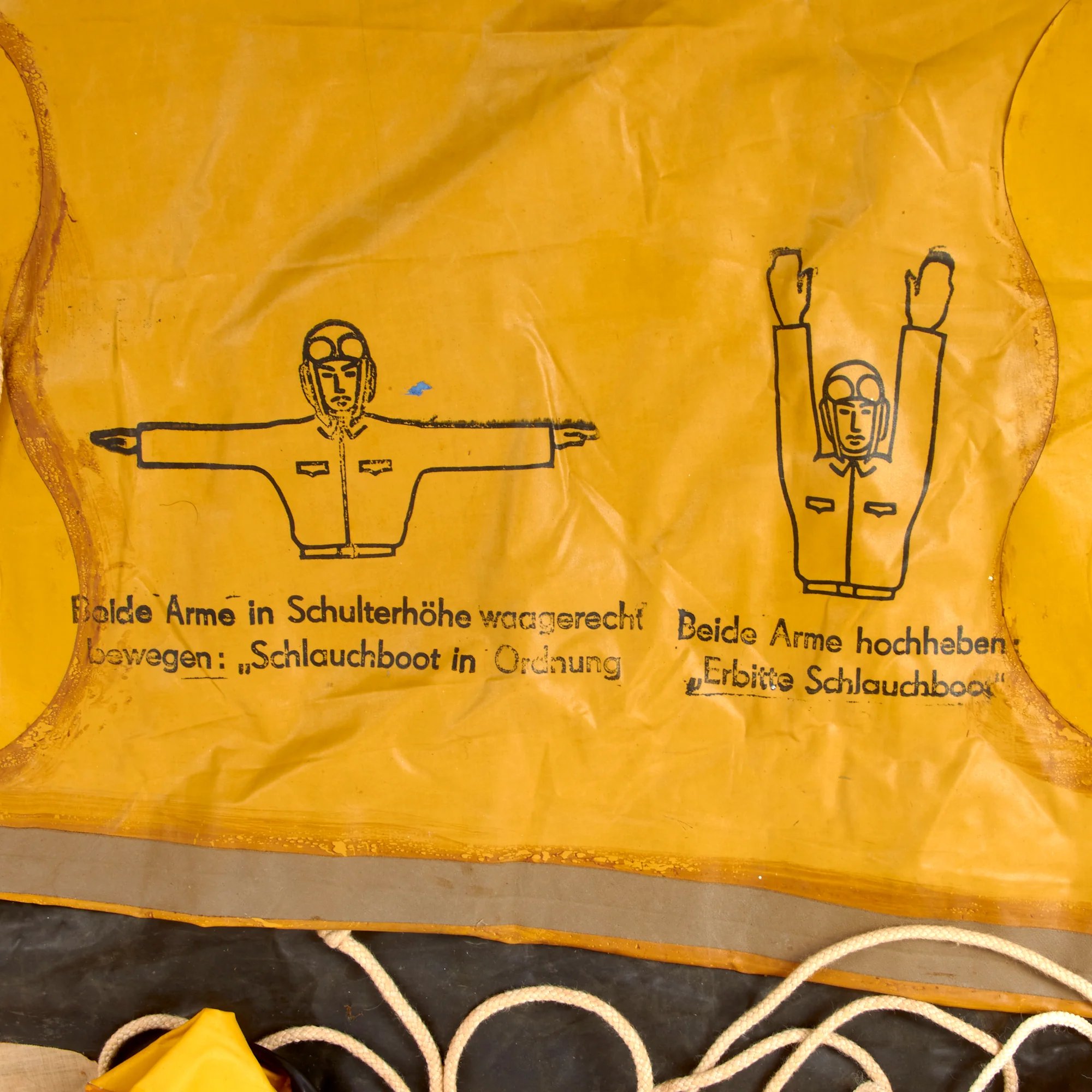 Original German WWII Unissued Luftwaffe Einmannshlauchboot Rubber Survival Dinghy Single Person Inflatable Boat by Klepper-Werke of Rosenheim with Collapsible Oar, Emergency Petrol & Water Canteens and Other Accessories — image 25