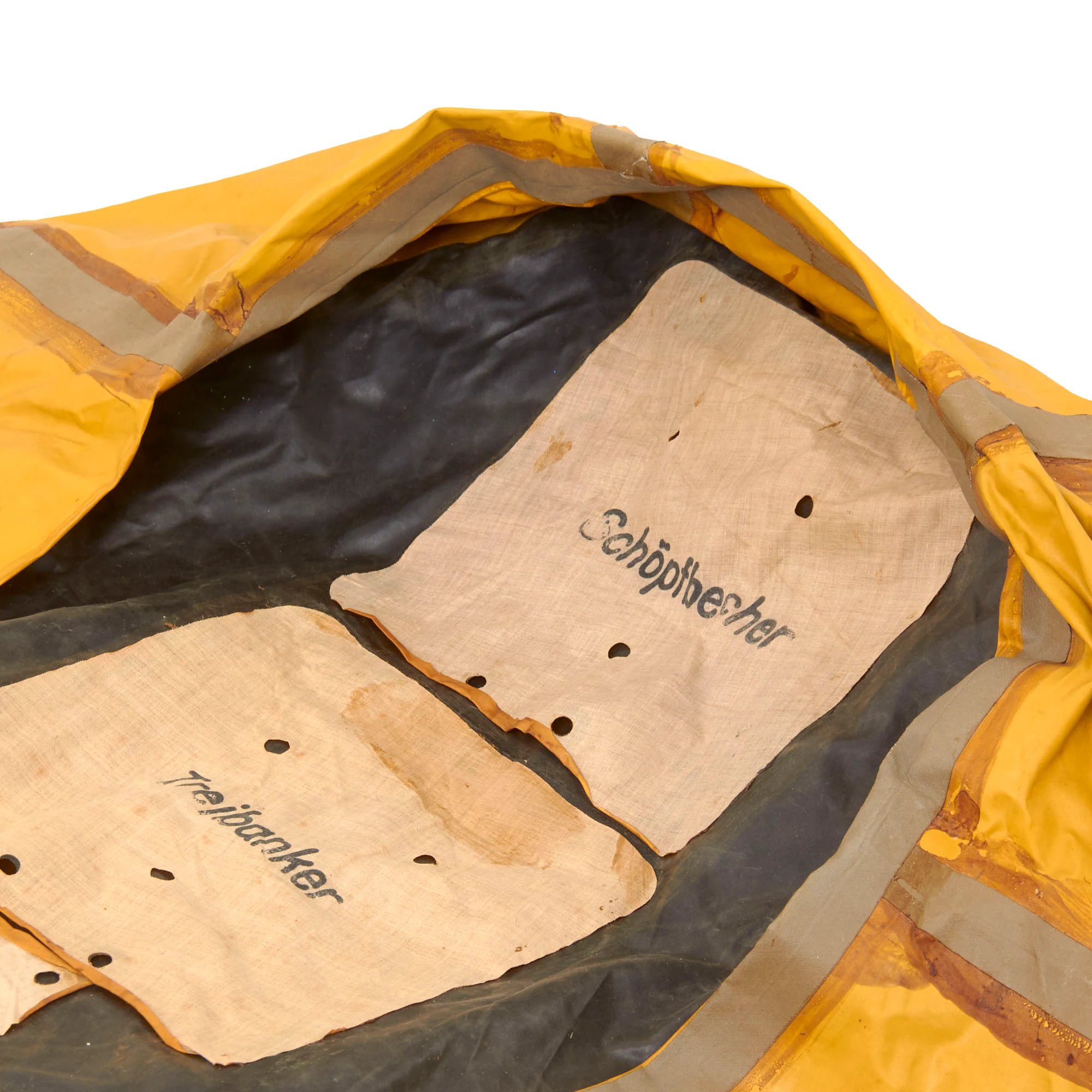 Original German WWII Unissued Luftwaffe Einmannshlauchboot Rubber Survival Dinghy Single Person Inflatable Boat by Klepper-Werke of Rosenheim with Collapsible Oar, Emergency Petrol & Water Canteens and Other Accessories — image 7