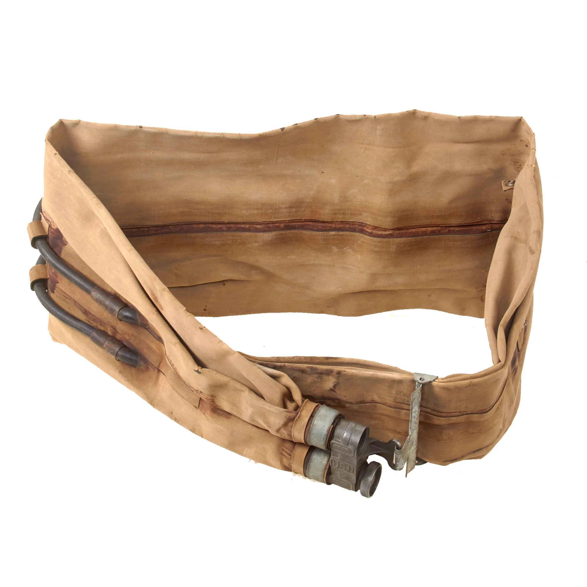 Original U.S. WWII Navy Original Crate of M1926 D-Day Inflatable Floatation Belt Life Preservers with Three Examples - Dated May, September, and October 1944 — image 6