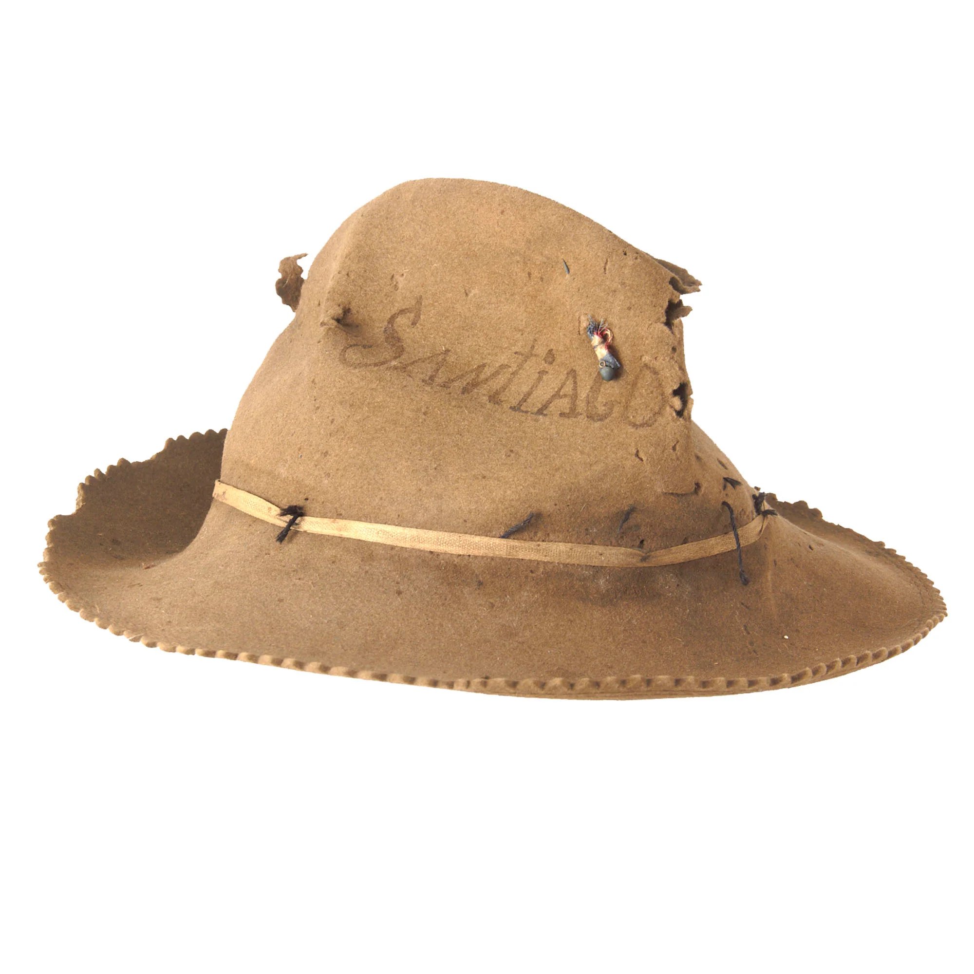 Original U.S. Spanish-American War Battle of Santiago de Cuba M1883 Campaign Hat Inscribed 'SANTIAGO DE CUBA' with Serrated Edge — image 10