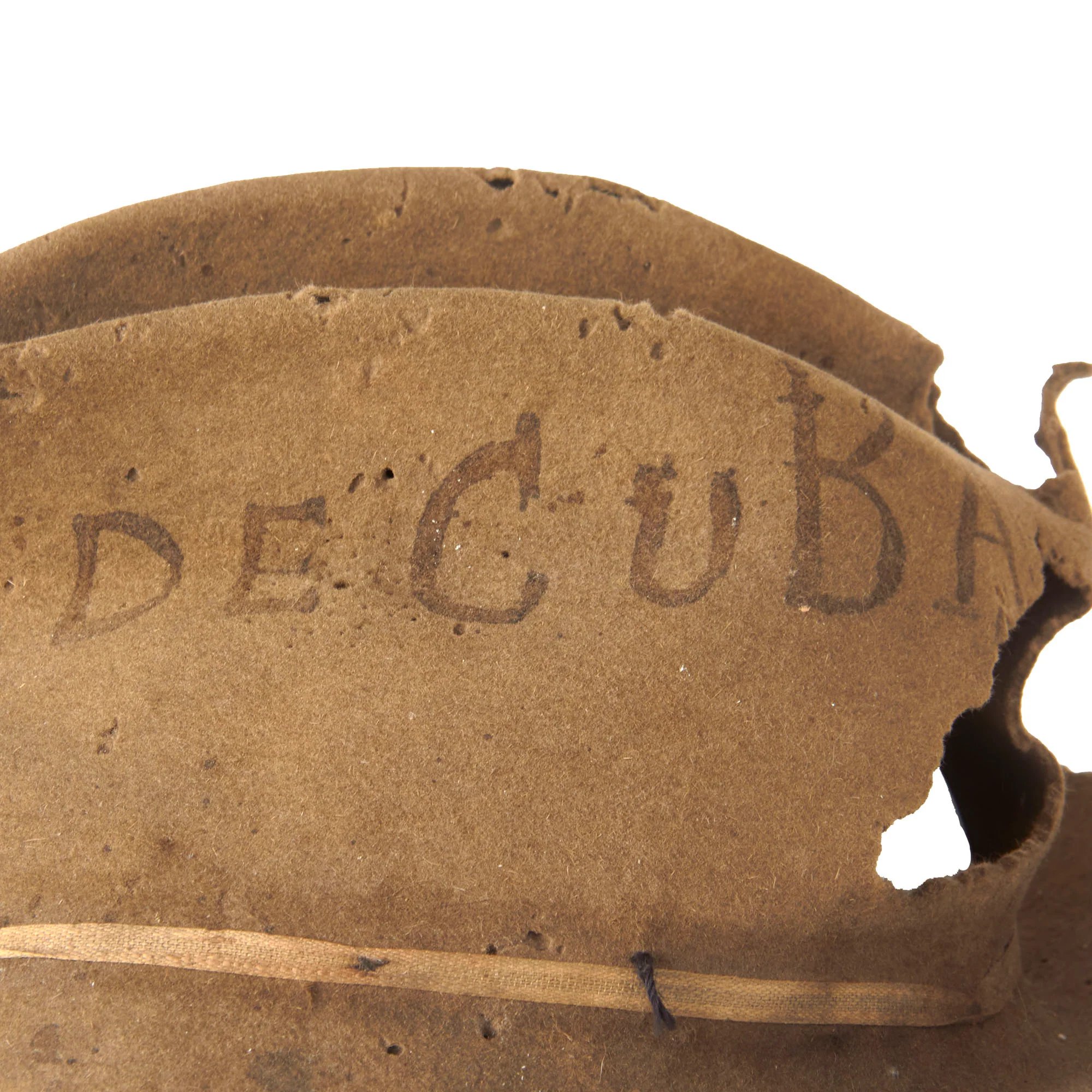 Original U.S. Spanish-American War Battle of Santiago de Cuba M1883 Campaign Hat Inscribed 'SANTIAGO DE CUBA' with Serrated Edge — image 5