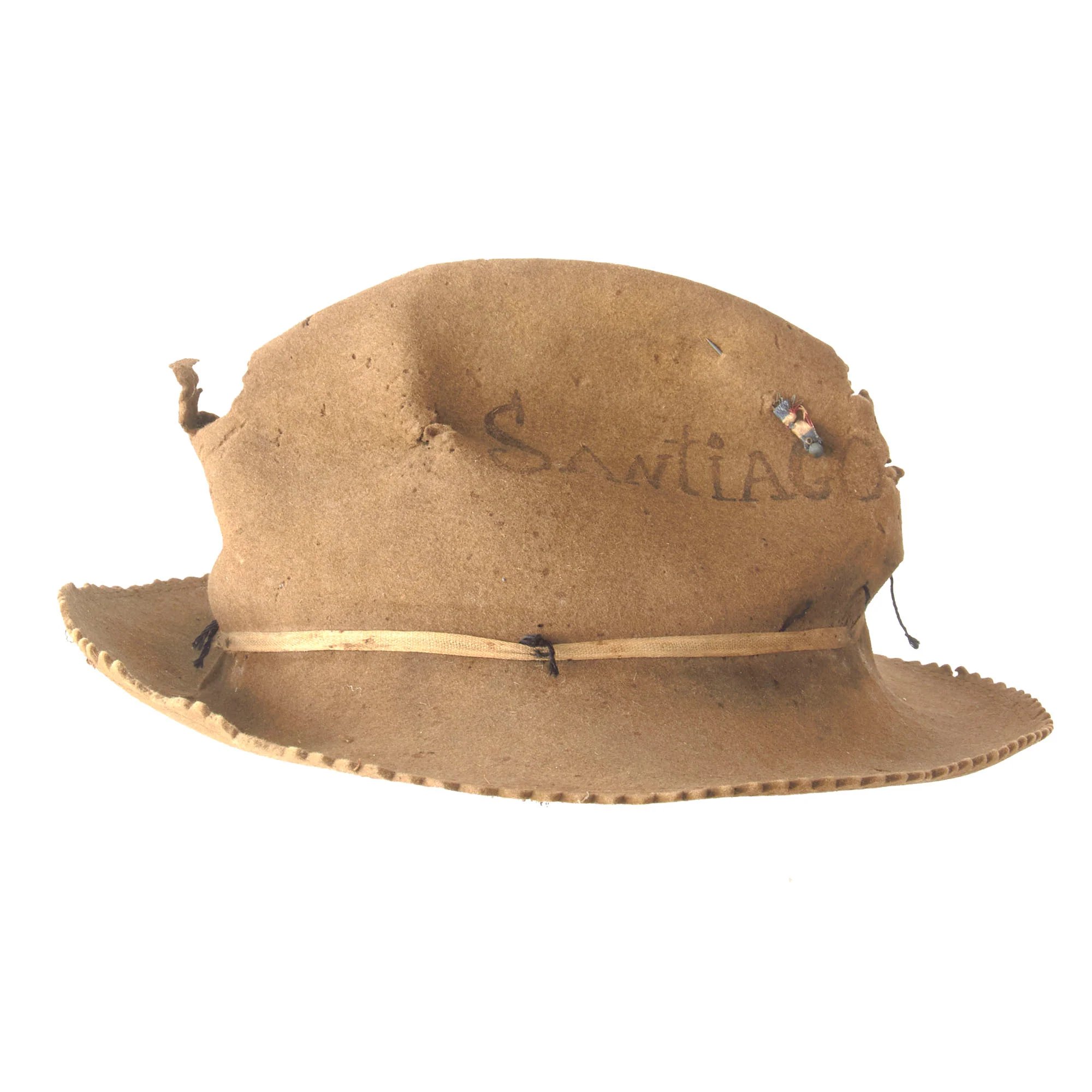 Original U.S. Spanish-American War Battle of Santiago de Cuba M1883 Campaign Hat Inscribed 'SANTIAGO DE CUBA' with Serrated Edge — image 8