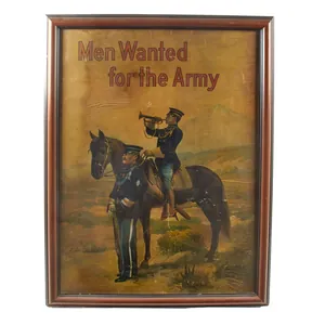 Original U.S. Pre-WWI Framed 'Men Wanted for the Army' Cavalry …