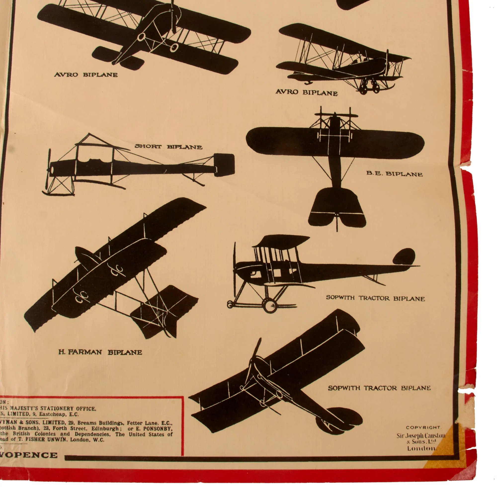 Original British WWI Public Warning Airships Identification Poster - Damaged - 19 ½ x 29 ½' — image 4