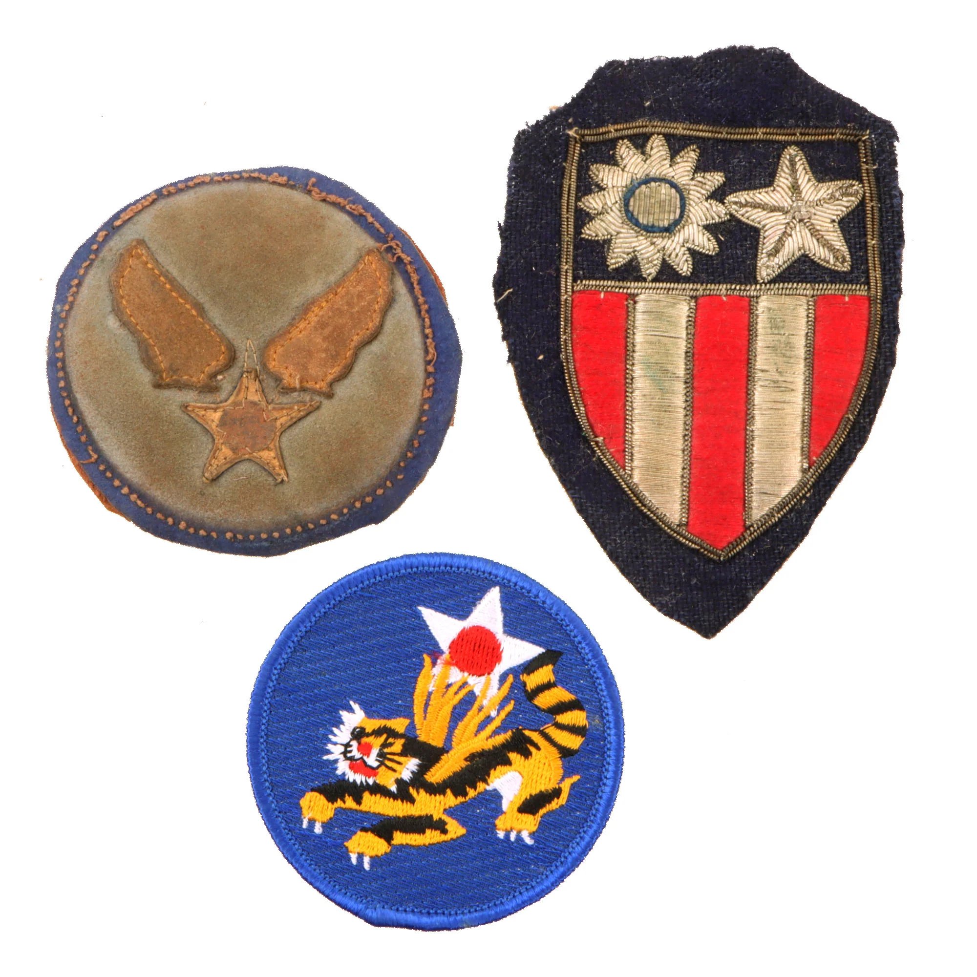 Original U.S. WWII Attributed CBI Blood Chit & Patch Grouping with Reproduction Patches - Joe J. Bogart, 14th Air Force Pilot, Distinguished Flying Cross Recipient — image 2