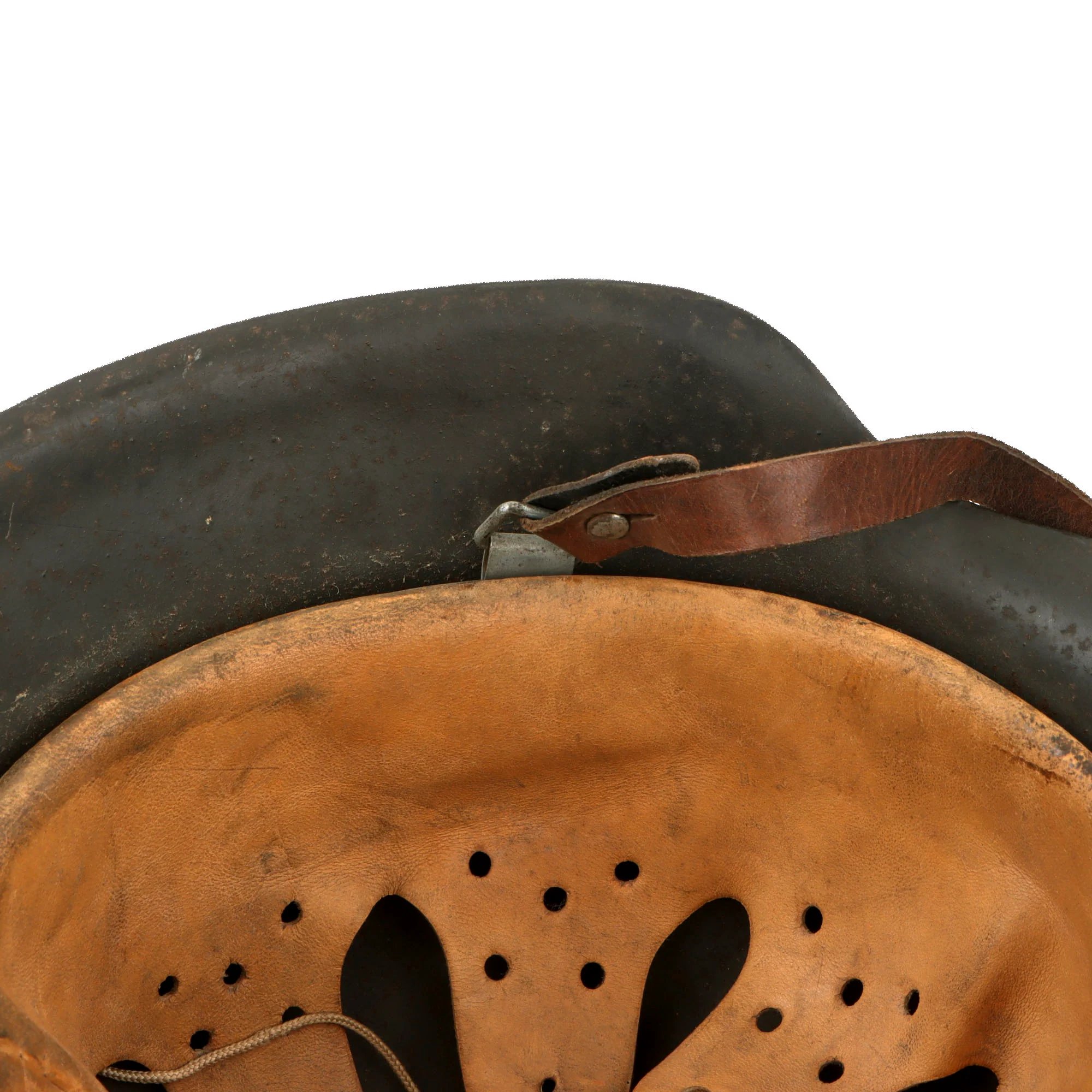 Original German WWII M42 Heer Army No Decal Dome Stamped Helmet with 1943 Dated 56cm Liner & Chinstrap - Stamped EF64 — image 13