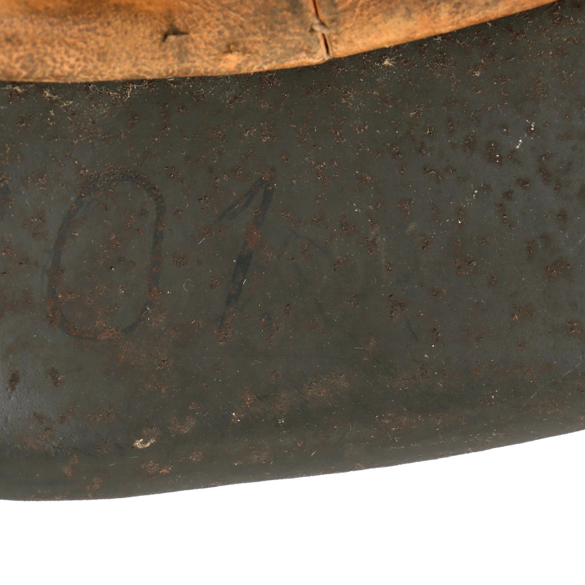 Original German WWII M42 Heer Army No Decal Dome Stamped Helmet with 1943 Dated 56cm Liner & Chinstrap - Stamped EF64 — image 5