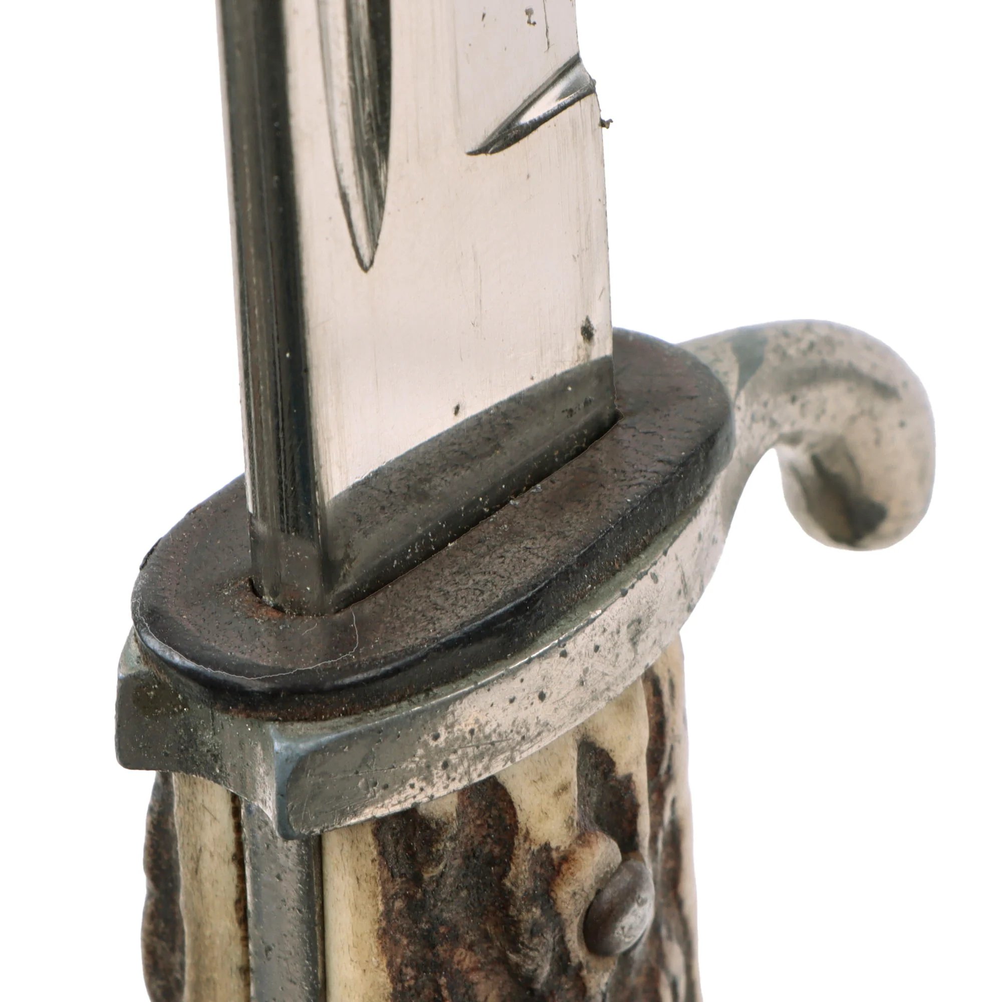 Original German WWII Rare Rural Police Short Dress Knife Bayonet by Alexander Coppel with Scabbard and Frog — image 14