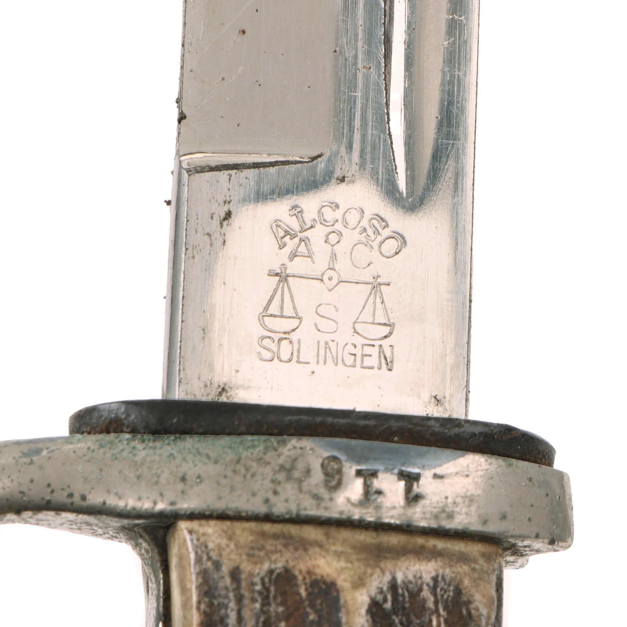 Original German WWII Rare Rural Police Short Dress Knife Bayonet by Alexander Coppel with Scabbard and Frog — image 6