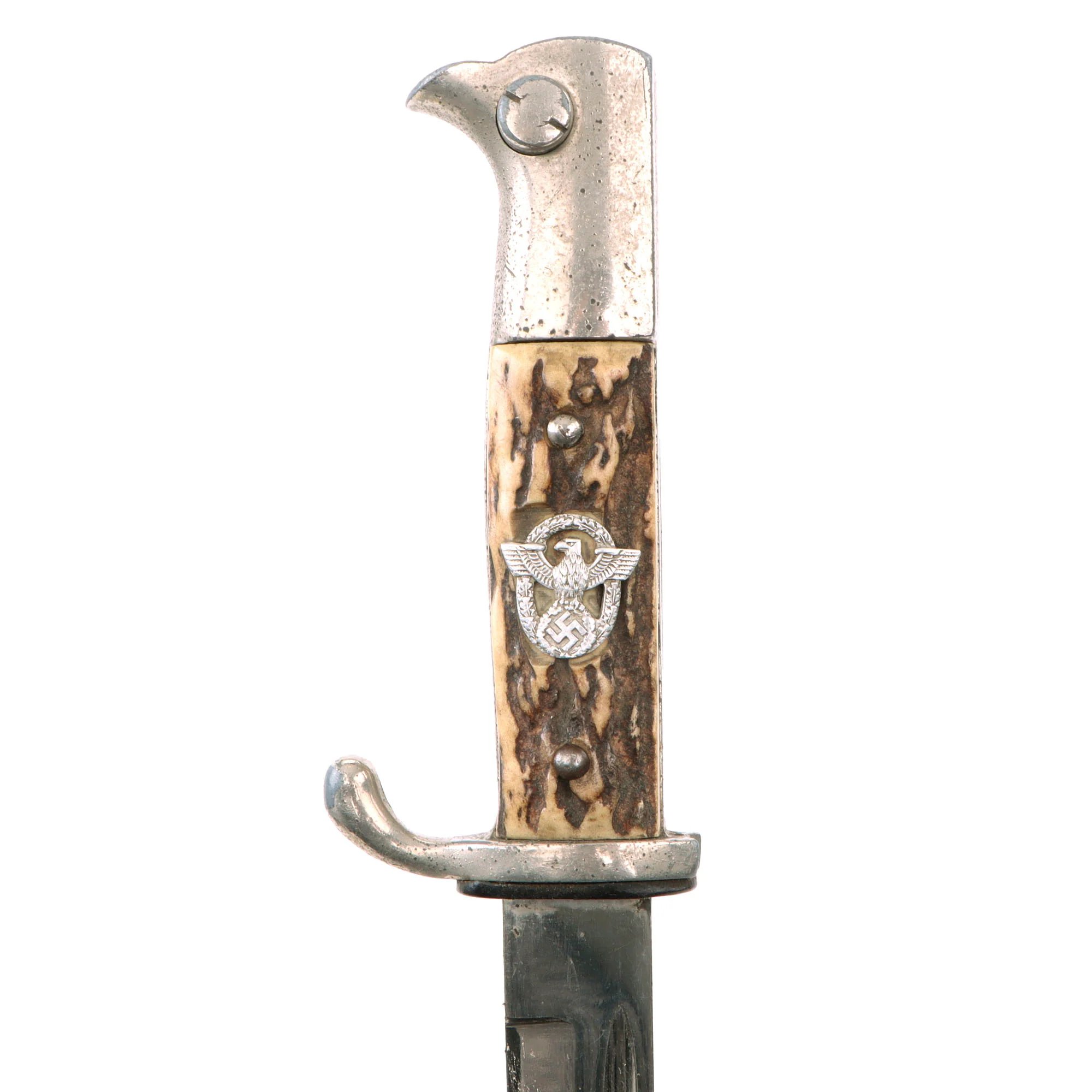 Original German WWII Rare Rural Police Short Dress Knife Bayonet by Alexander Coppel with Scabbard and Frog — image 7