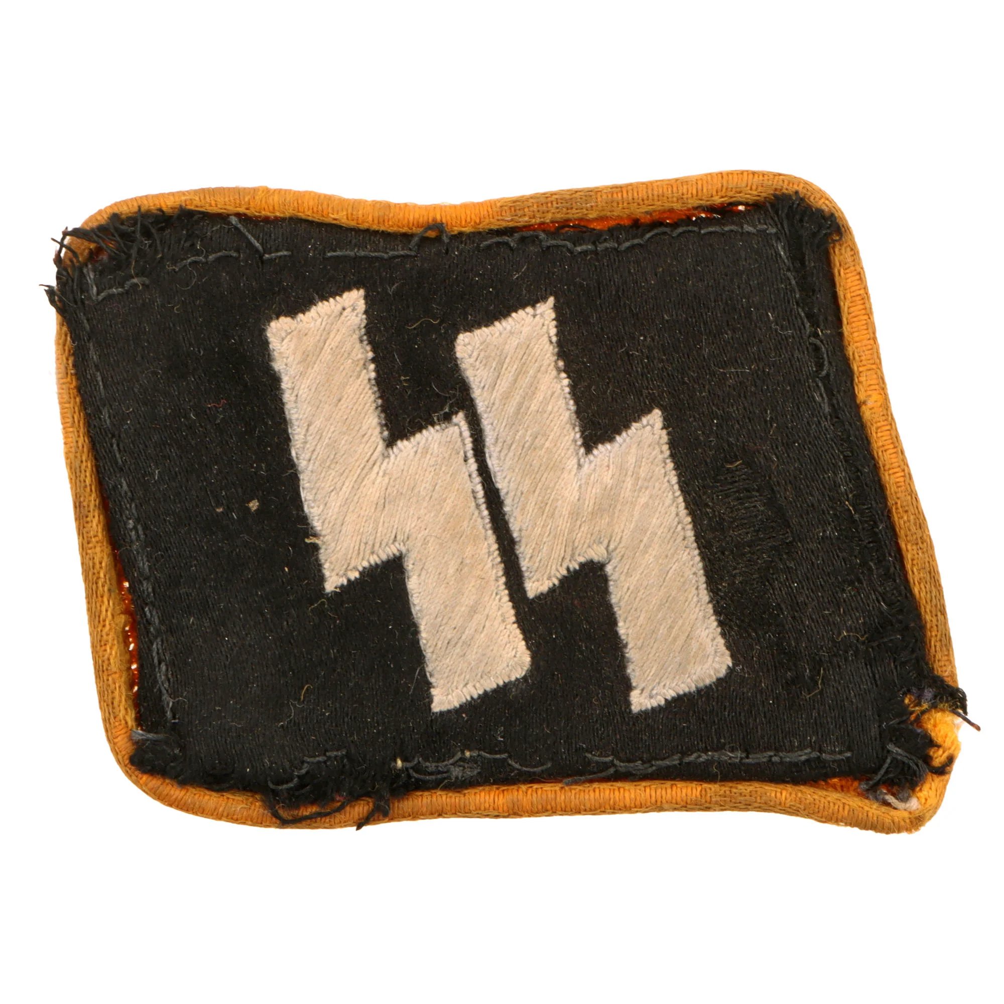 Original German WWII SS Reconnaissance EM/NCO Double Sig Rune Collar Tab Likely Removed from a Wrapper Tunic - Schutzstaffel — image 2