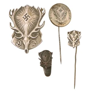 Original German WWII Deutsche Jägerschaft German Hunting Society Badge and …