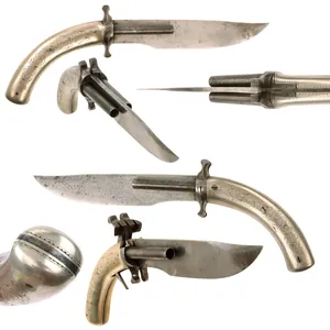 Original 19th Century French Dumouthier Style Double Barrel Percussion 'Bowie' …