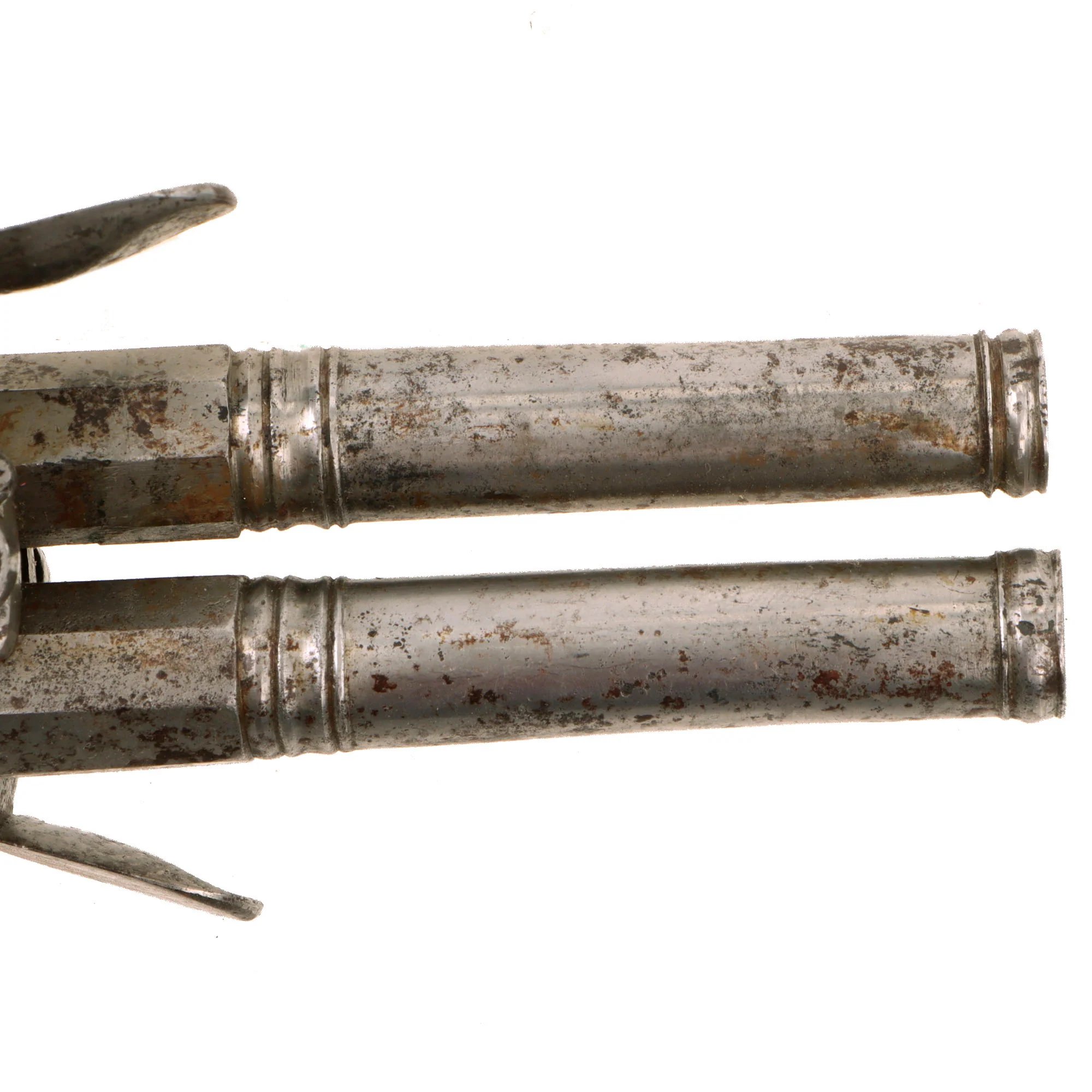 Original Late 18th Century European Swivel Breech Double Barrel Turn-Over Flintlock Pistol - Circa 1780 - 1800 — image 12