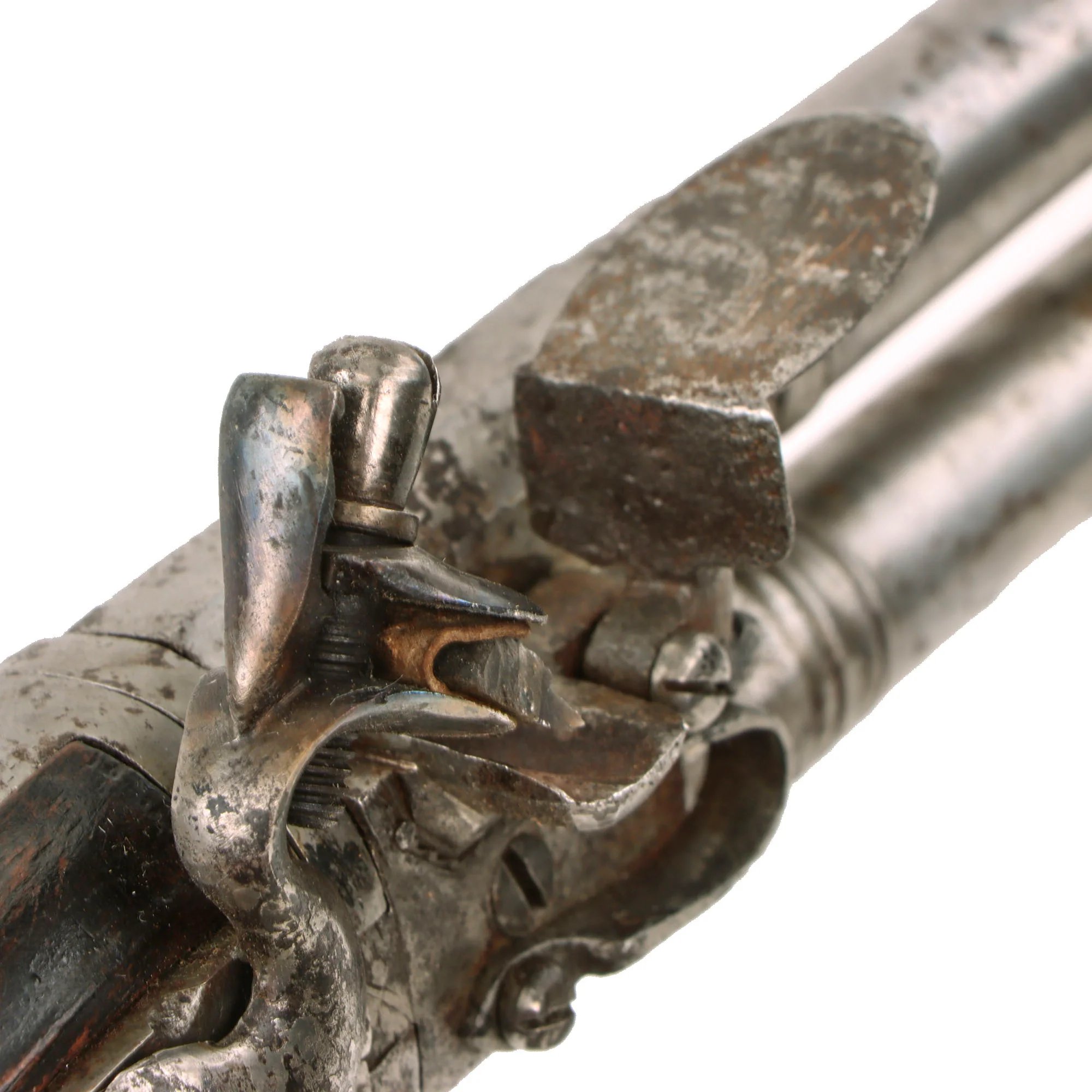 Original Late 18th Century European Swivel Breech Double Barrel Turn-Over Flintlock Pistol - Circa 1780 - 1800 — image 13