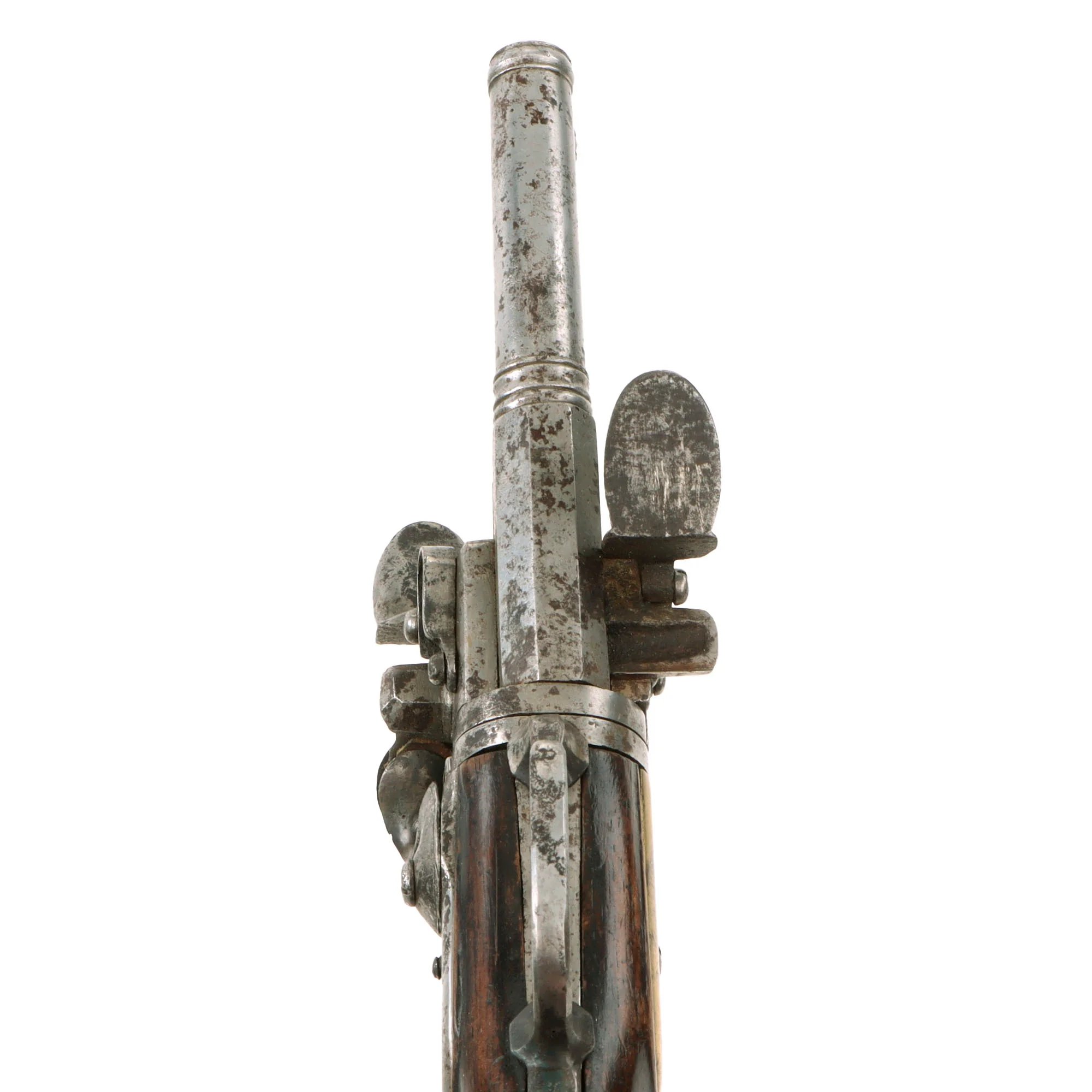 Original Late 18th Century European Swivel Breech Double Barrel Turn-Over Flintlock Pistol - Circa 1780 - 1800 — image 15