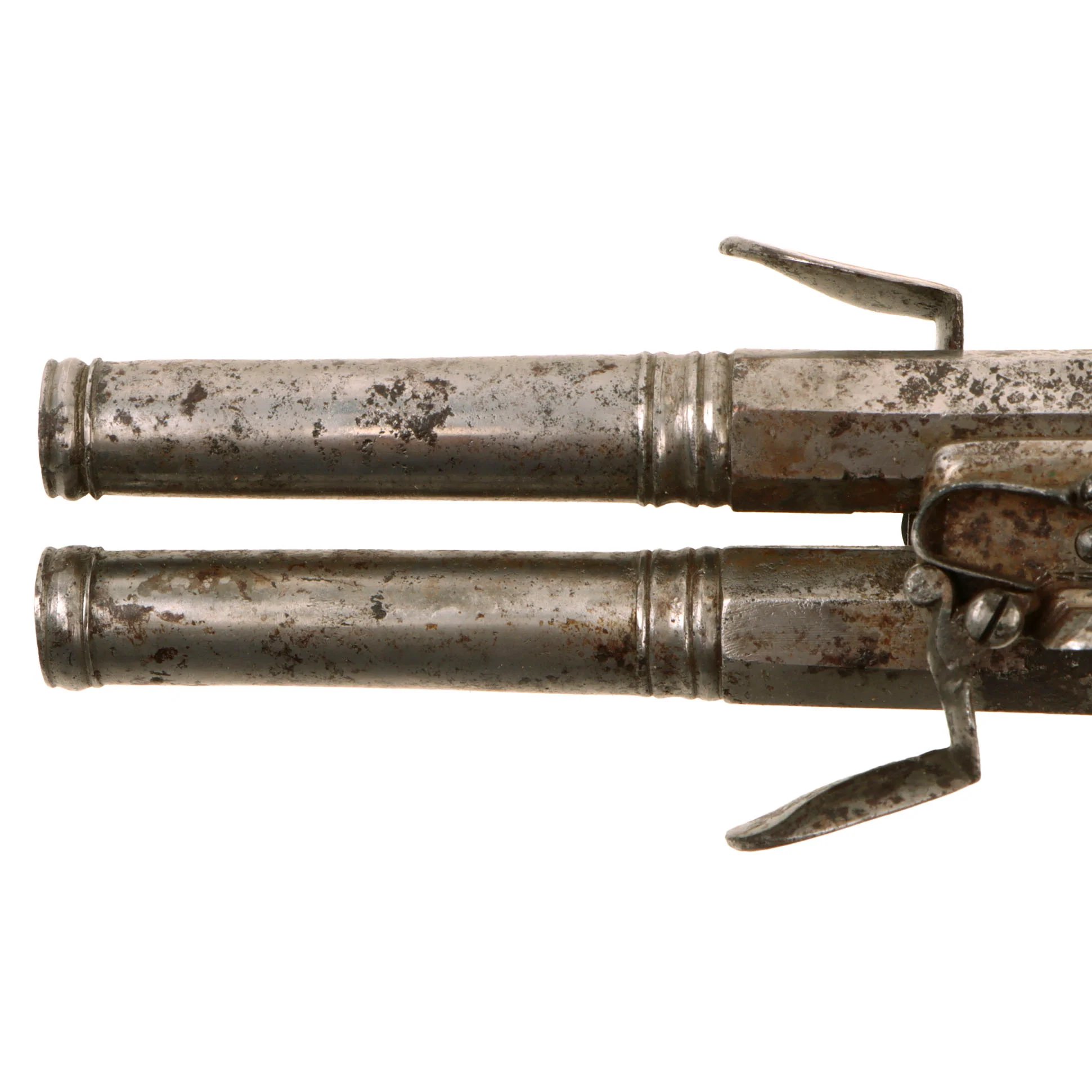 Original Late 18th Century European Swivel Breech Double Barrel Turn-Over Flintlock Pistol - Circa 1780 - 1800 — image 7